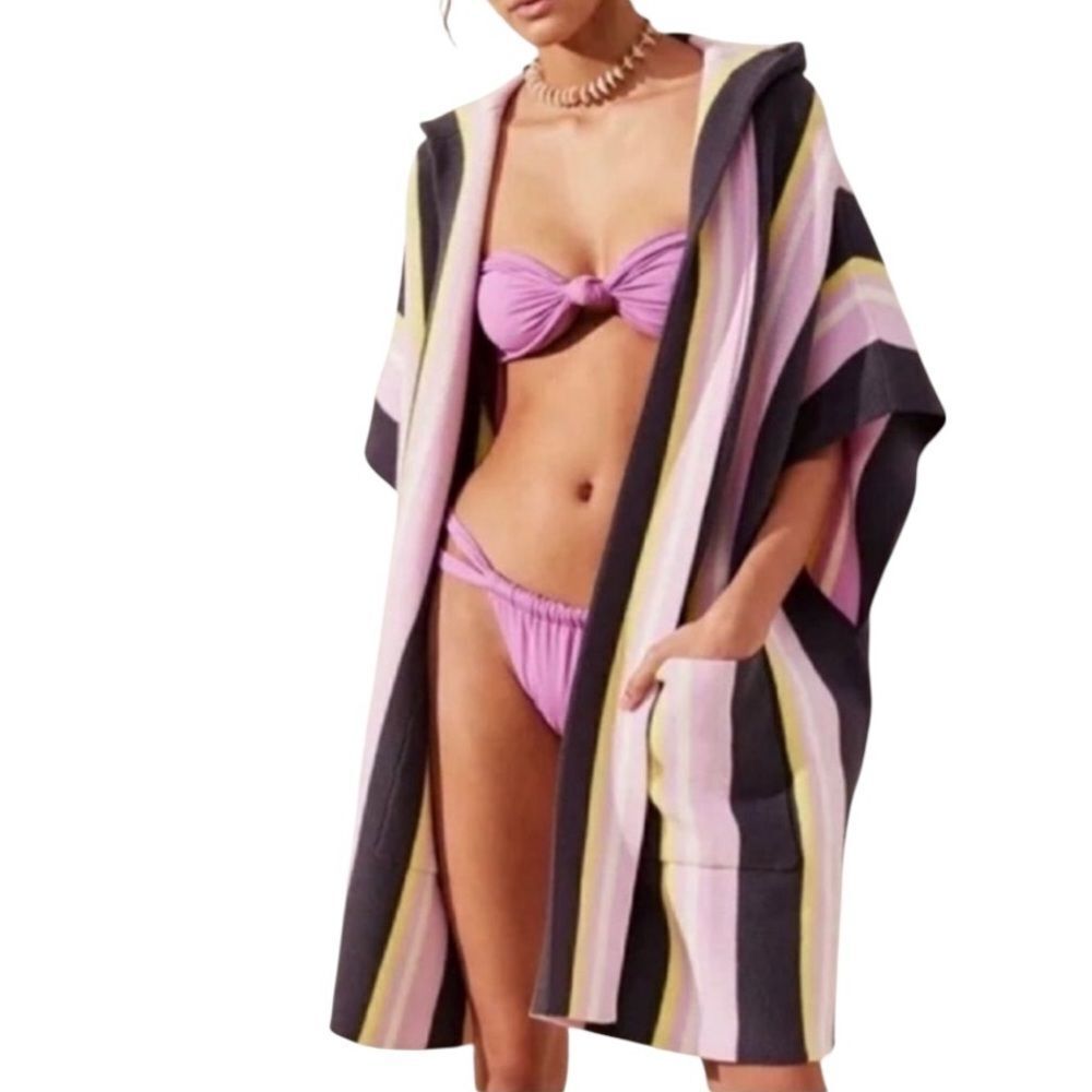 Free People Striped Pink & Yellow All I Need Hoodie
Poncho(Size OS)